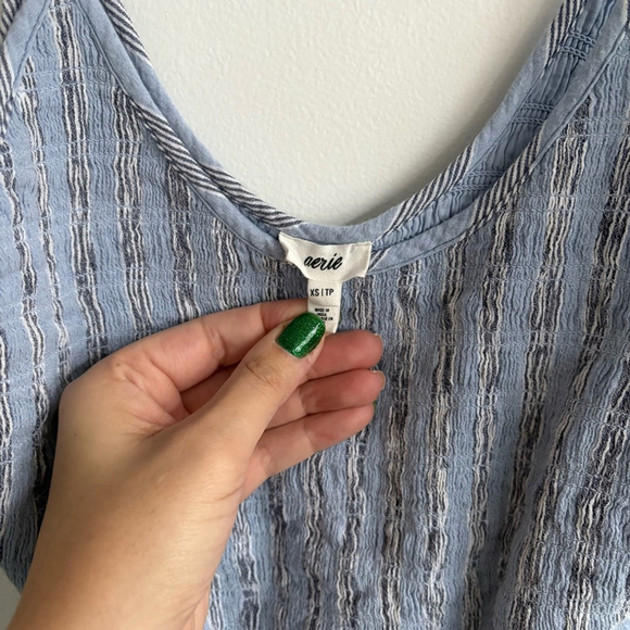 aerie At the Barre Unlined Blue & White Striped Midi Dress Sz XS - Picture 6 of 11